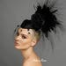 Black feathered fascinator, Black cocktail hat, Black Kentucky derby hat, Derby hat