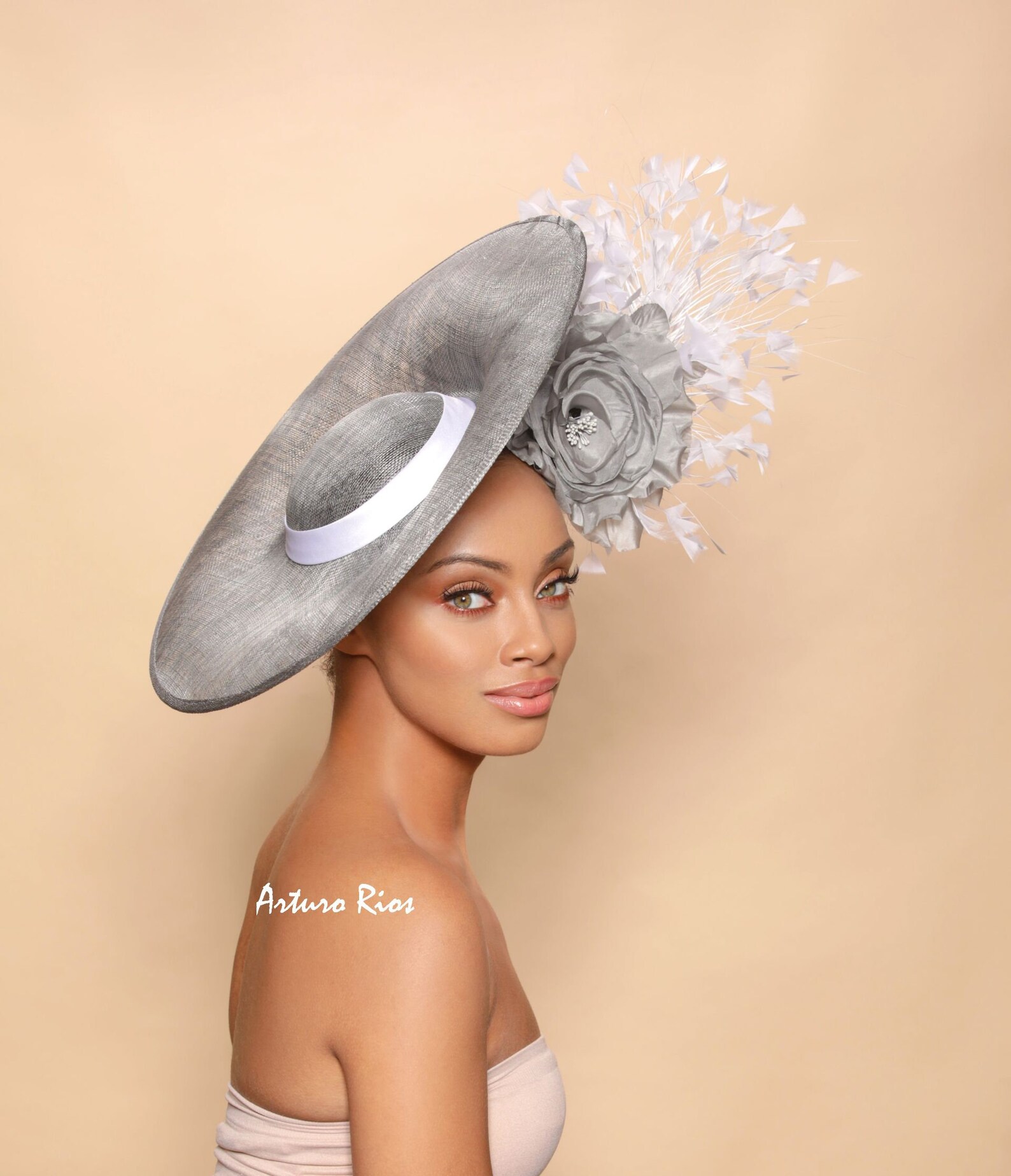 Silver Grey derby hat kentucky derby hat couture derby hat Etsy