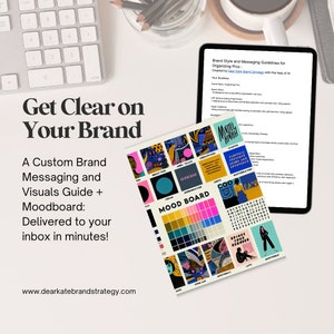 Guide för varumärkestydlighet och personlig moodboard Anpassad marknadsföringsverktygslåda för företagsvarumärkesbyggande och strategi | fotografer, fastighetsmäklare, coacher