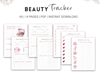 Beauty-Planer, Selfcare-Planer, Hautpflege-Routine-Organizer, Selbstliebe-Journal, A5 Größe, Sofortiger PDF-Download