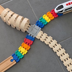 KLICKTRACK: modular, flexibel – endlos erweiterbare Holzbahn für flexible Gleise, Tunnel, Brücken und Kreuzungen kompatibel zu BRIO DUPLO ua