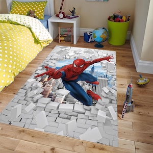 Spider Man Carpet, Spider Man Rug, Spider Man Rug, Spiderman Rug, Spiderman Pattern Rug, Spider Man Pattern Rug, Broken Wall Rug