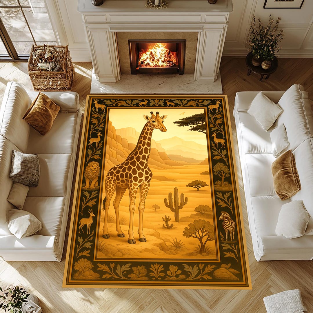 African Animals Rug: Safari Desert Theme - Etsy