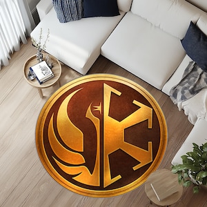 Rond tapijt Star Wars-logo, rond tapijt Star Wars-logo, rond tapijt Star Wars-patroon, rond tapijt Star Wars, rond tapijt Star Wars