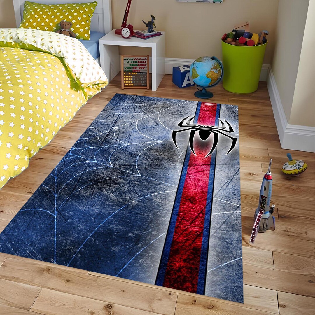 Spider-man Rug: 3D Digital Print, Non-slip Cotton Base - Etsy