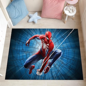 Spiderman Rug, Spider Man Rug, Spiderman Pattern Rug, Spider Man Pattern Rug, Spider Web Rug