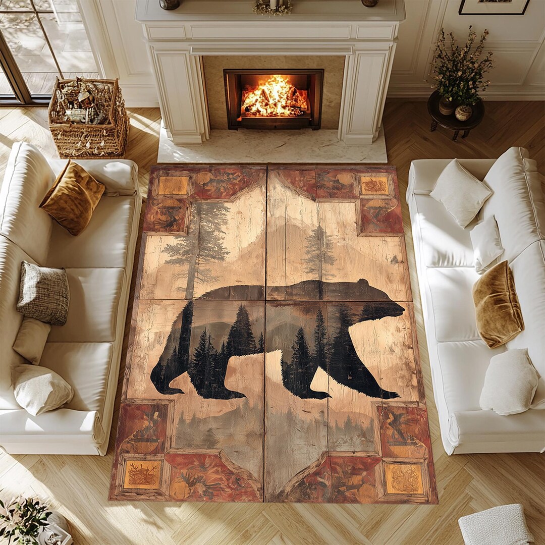 Bear Cave Explorer Round Carpet NCU0HH823