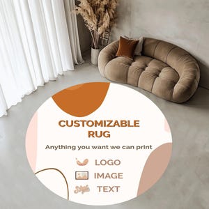 Moquette ronde personnalisée, Tapis rond personnalisé, Tapis rond à image personnalisée, Tapis personnalisé avec votre logo, Tapis rond personnalisé, Tapis rond personnalisé
