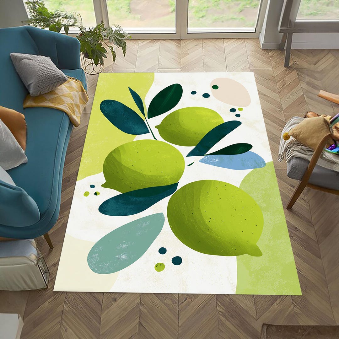 Lime Rug, Lemon Carpet, Lemon Rug, Lemon Pattern Carpet, Lemon Pattern ...