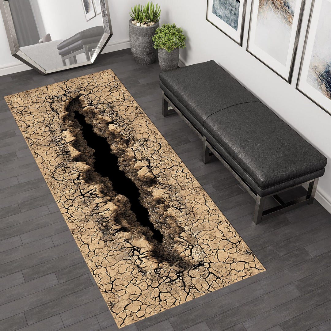 Creak Pattern Rug 3D Rug, 3D Huge Crack Rug,huge Crack Rug,3d Crack Rug,huge Crack Long ...