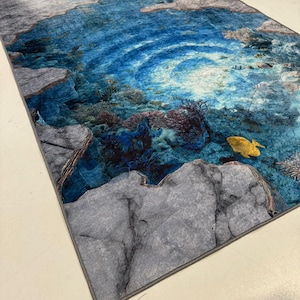 3D Underwater Rug, Huge Crack Carpet, Huge Crack Rug, 3D Looking Carpet, 3D Looking Rug, Optical Illusion Carpet, Optical Illusion Rug image 10