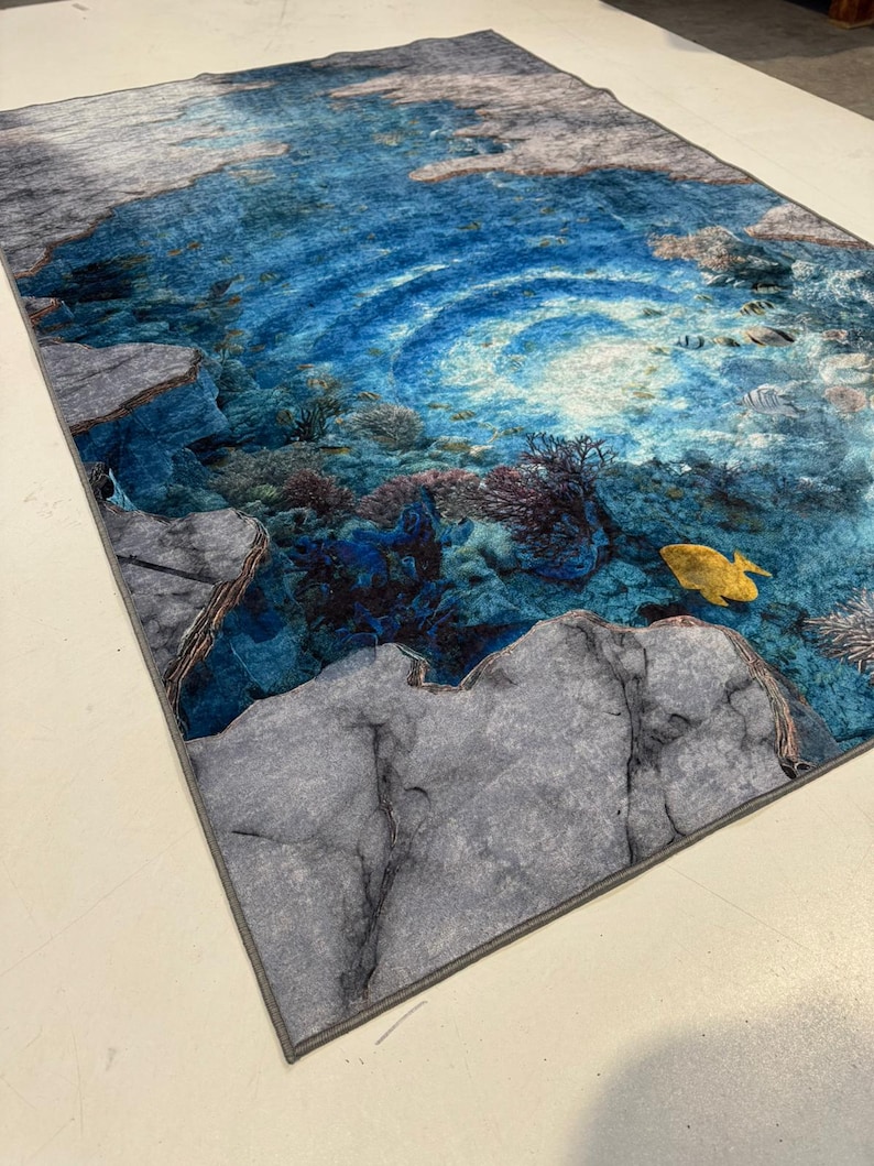 3D Underwater Rug, Huge Crack Carpet, Huge Crack Rug, 3D Looking Carpet, 3D Looking Rug, Optical Illusion Carpet, Optical Illusion Rug image 10