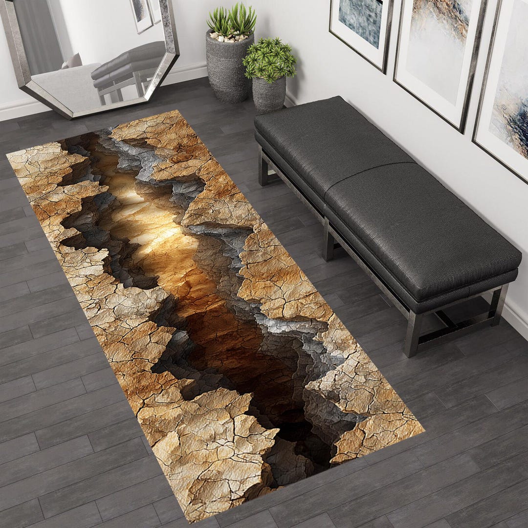 Creak Pattern Rug 3D Rug, 3D Huge Crack Rug,huge Crack Rug,3d Crack Rug,huge Crack Long ...