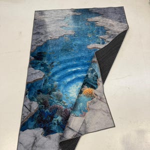 3D Underwater Rug, Huge Crack Carpet, Huge Crack Rug, 3D Looking Carpet, 3D Looking Rug, Optical Illusion Carpet, Optical Illusion Rug image 5