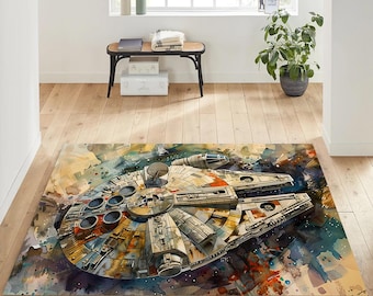 Millennium Falcon Rug: Colorful Star Wars Pattern