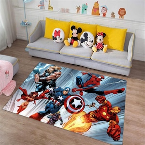 Superhero Rug: Avengers Design, Boys Room Decor