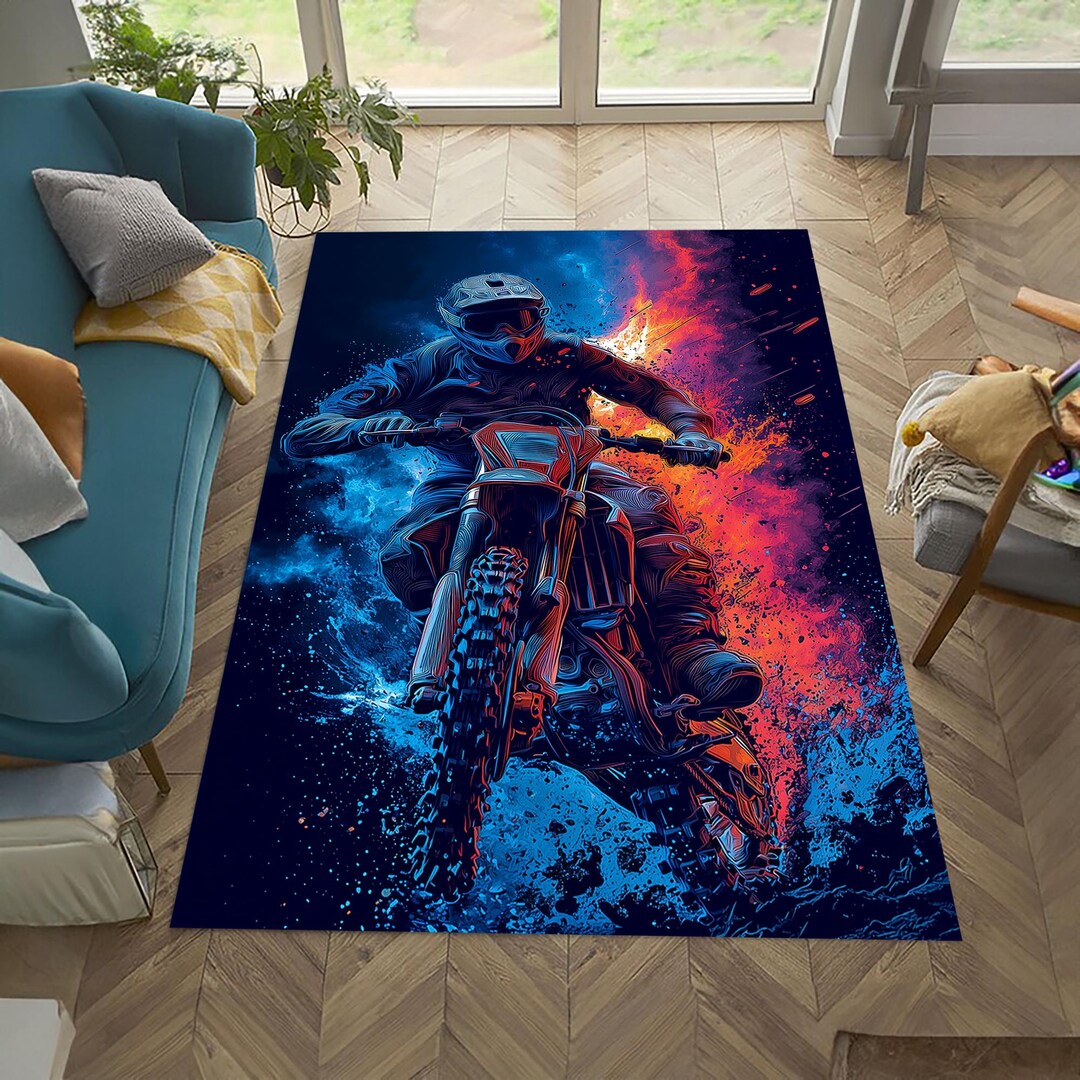 Mtb Rugs Motocross Rug: 3D Printed Velvet, Non-slip Moto Sport Fan Carpet - Etsy UK