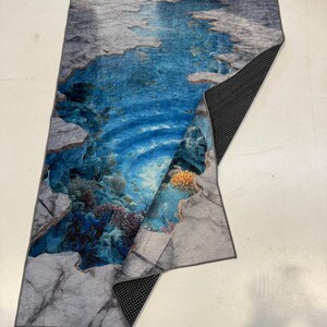3D Underwater Rug, Huge Crack Carpet, Huge Crack Rug, 3D Looking Carpet, 3D Looking Rug, Optical Illusion Carpet, Optical Illusion Rug image 7