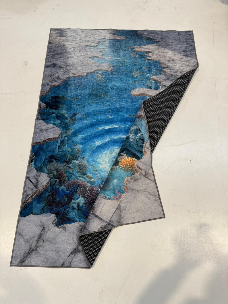 3D Underwater Rug, Huge Crack Carpet, Huge Crack Rug, 3D Looking Carpet, 3D Looking Rug, Optical Illusion Carpet, Optical Illusion Rug image 7