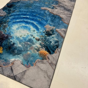 3D Underwater Rug, Huge Crack Carpet, Huge Crack Rug, 3D Looking Carpet, 3D Looking Rug, Optical Illusion Carpet, Optical Illusion Rug image 8