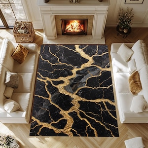 Tapis en marbre noir, Tapis en marbre noir, Tapis en marbre doré, Tapis en marbre doré, Tapis à motifs en marbre, Tapis à motifs en marbre, Tapis en marbre