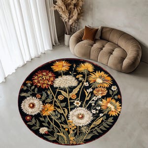 Floral Round Carpet, Floral Round Rug, Flowers Pattern Round Carpet, Flowers Pattern Round Rug, Flowers Round Carpet, Flowers Round Rug