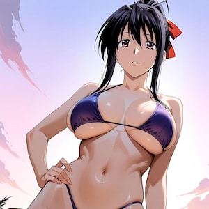 Akeno Himejima Sexy Hot Lewd Anime Cartoon Girl Waifu Photos High school DxD 20 Digital High Quality Images Download