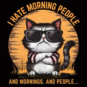 grumpy cat, cat clipart, funny cat print file PNG SVG transparent