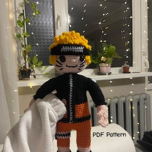 Naruto Amigurumi. Crochet Pattern PDF. Anime Character DIY. Plush Toy. Beginner-Friendly. Crochet Tutorial.