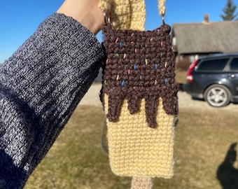 Crochet Ice Cream Phone Bag Pattern PDF