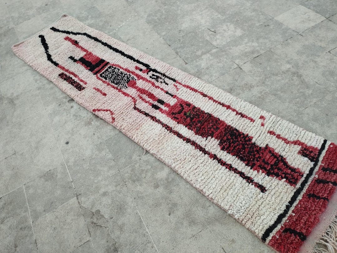 Stunning Red and White Checkered Rug, Morocco Checkerboard Rug, Large ...