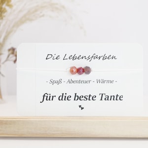 Armband für beste Tante, Geschenk für Tante, Lieblingstante, Glücksbringer Tante, Glücksarmband beste Tante, Mutmacher Armband Tante
