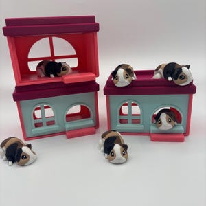 Adorables juguetes de conejillo de indias impresos en 3D / Casa de conejillo de indias / Juguetes antiestrés de conejillo de indias