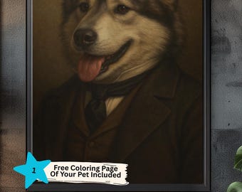 Custom Pet Portrait Oil Painting, Renaissance Dog Portrait from Photo, Renaissance Portrait Painting Digital Art, Portrait Art Design