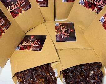 Nigerian Kilishi||Spicy Beef Jerky||West Africa Snack (Snack Bundle Pack of 10 pieces)