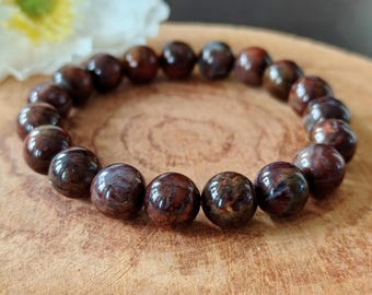 Personalized Pietersite Bracelet with Custom Wooden Gift Box, Healing Crystal Beads Bracelet for him, Unique Crystal Jewelry, Mens Bracelet