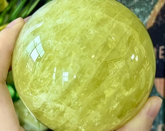 Natural Citrine Sphere, Yellow Quartz Crystal Ball, Solar Plexus Chakra Healing Crystal Spheres, Home Decor, Meditation Crystal Gifts