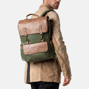 Herling Milano Marlowe sac à dos vintage en cuir PU hommes/femmes décontracté voyage bureau moto rétro