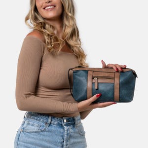 Beauty case Herling Milano Doper vintage pelle PU borsa uomo/donna toilette viaggio