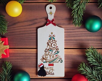 Christmas pyrography : Merry Catmas!