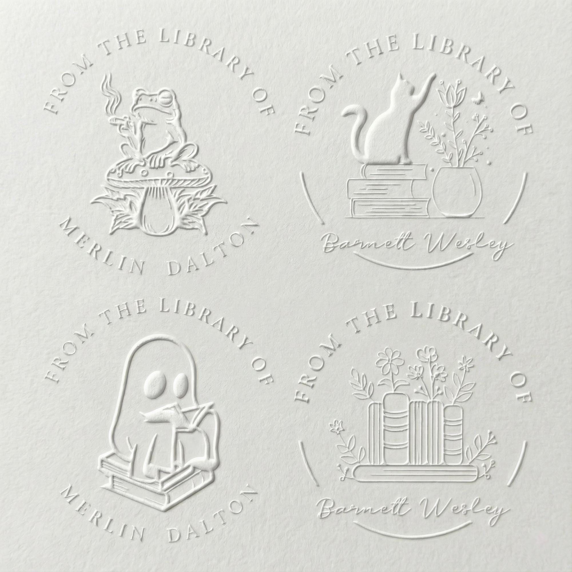 Custom Library Stamp | 42mm Metal Book Embosser | Embossing Seal Clamp ...