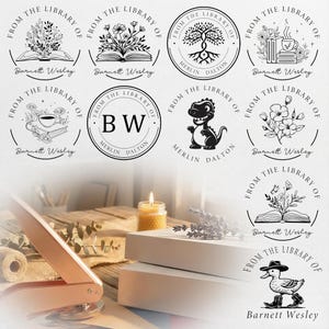 Anpassad biblioteksstämpel | 42 mm metallbokspräglingsmaskin | Präglingsklämma | Present till bokmalar bild 1