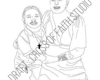 Custom portrait in black and white