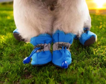 4pcs/set Waterproof Dog Shoes, Anti-Slip Pet Booties Cats & Dogs, Paw shoes for Rain, Snow. Pet Accessories for Puppies and Small Breeds.