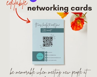 Networking cards - EDITABLE - A5 size