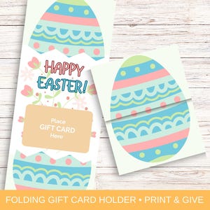 Porte-cartes cadeau de Pâques à imprimer, porte-monnaie de Pâques, remplissage de panier de Pâques, oeuf de Pâques à imprimer, carte de Joyeuses Pâques, cadeau de Pâques sans bonbons