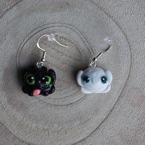 How to train your dragon night Fury and Light Fury earrings