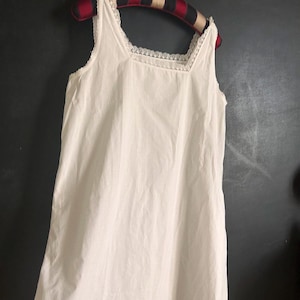 Vtg White Cotton Lace Monogram Nightgown