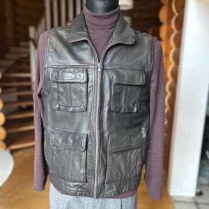 ltaly sheep and goat skin leather vest Italian Leather Vest Men