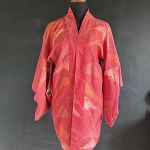Vintage Red Kimono Haori Jacket